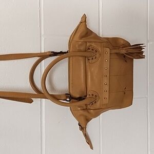 Joelle Hawkens Tan Brown Soft Supple Genuine  Leather Crossbody or handbag Purse